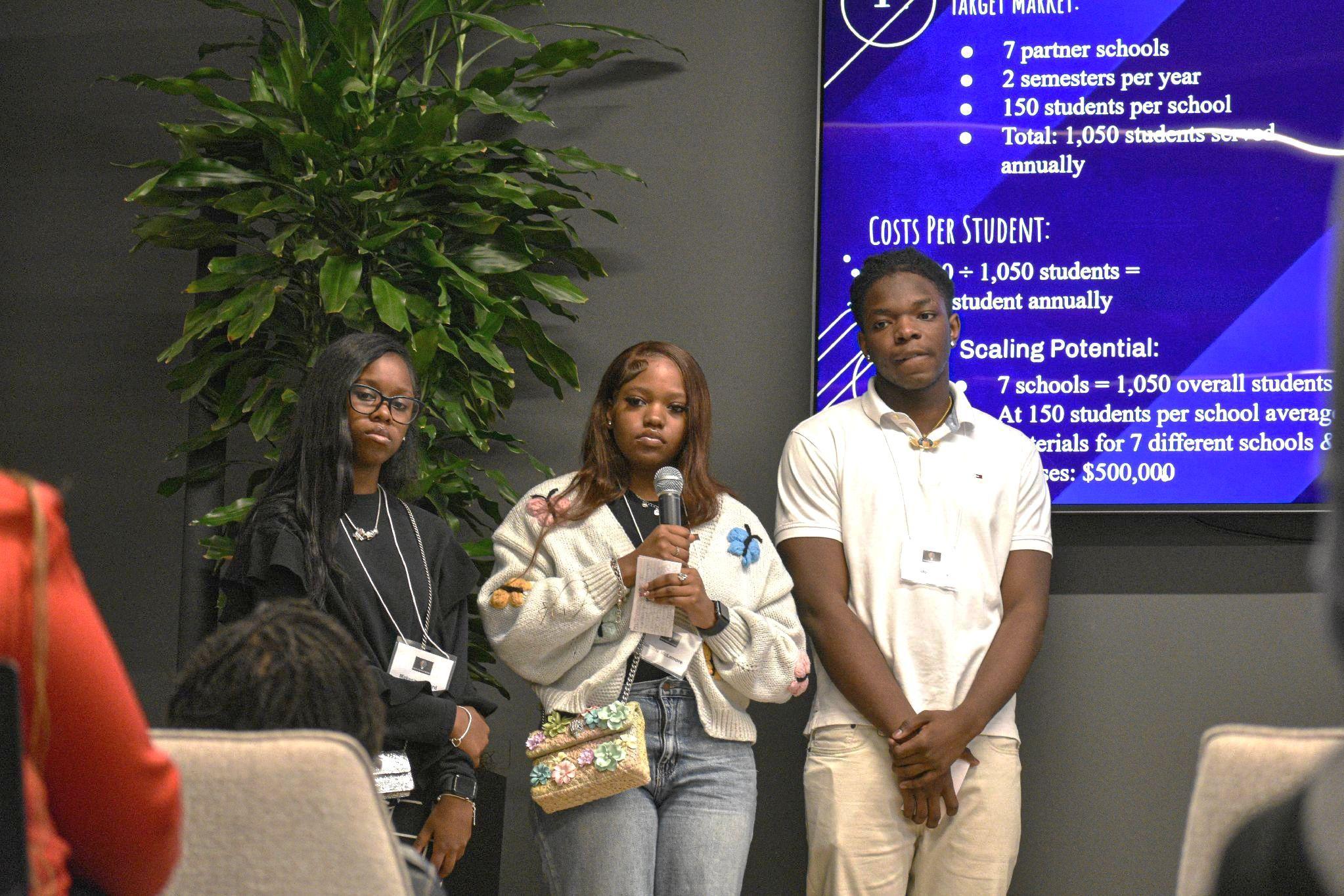 Students presenting their venture at the 2025 Startup Weekend